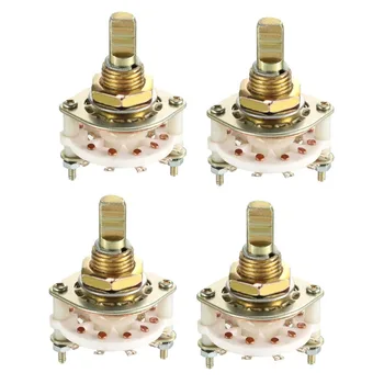 

UXCELL 4Pcs 10Pin 2P4T 2 Pole 4 Position Switches Selectable Single Deck Band Selector Rotary Switch Electrical Equipment
