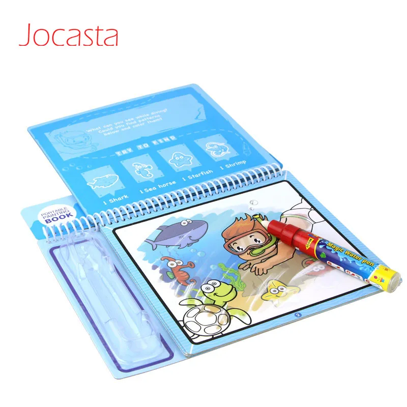 

Jocasta Морская жизнь Вода Рисование книга раскраска доска карта с волшебной ручкой Дети Обучающие Развивающие игрушки для детей]