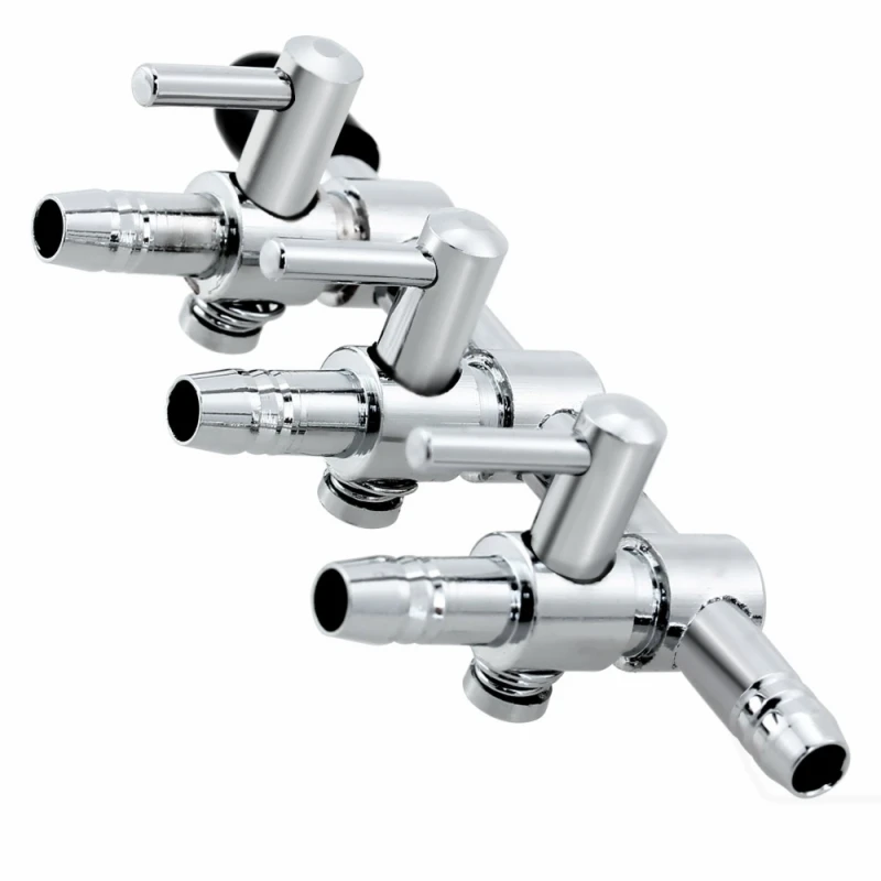 

3 Way Aquarium Inline Manifold Air Pump Splitter Lever Control Switch Valve Tap Fish Tank Outlet Flow 4*6mm Tubing Distributor