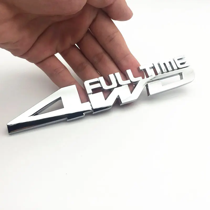 FDIK 3D Metal FULL TIME 4WD LOGO Car Sticker Trunk Emblem Auto Badge Decal For BMW Audi VW Ford Nissan Toyota Jeep Land Rover