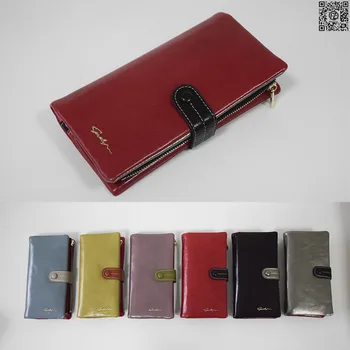 

POSSESS BRAND, woman wallet, the way to close the wallet has a button PU