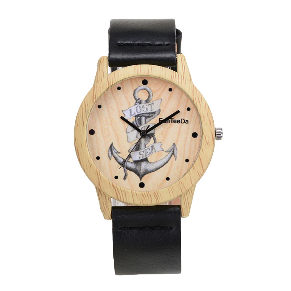 

Vintage Faux Leather Anchor Women Men Quartz Analog Wrist Watch Valentine Gift