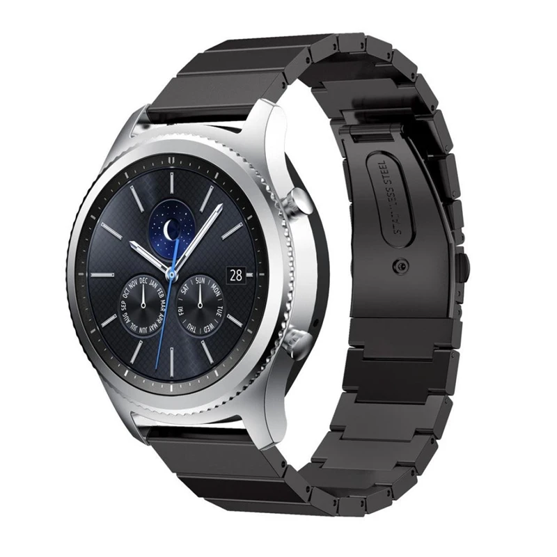

22MM Stainless Steel Watch Band Strap Metal Clasp for Samsung Gear S3 Classic Gear S3 Frontier and Moto 360 2nd Gen 46mm