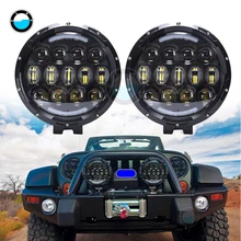 2 шт. высокое качество 05 Вт светодиодный рабочий светильник 7 дюймов круглые светодиодные фары, бампер светильник для jeep wrangler land rover Construction, Campi