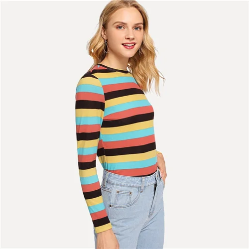 multicolor ribbed top