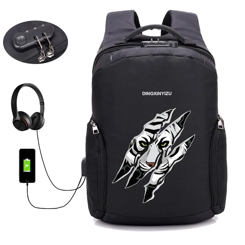 

Japan anime Bungou Stray Dogs backpack USB charging backpacks student book backpack teenager women men travel backpack