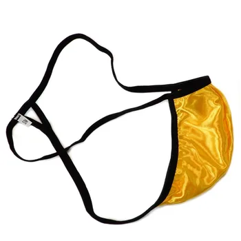 

Mens String Pouch Thong Triangle T Back G7999 Shiny Satin Knit
