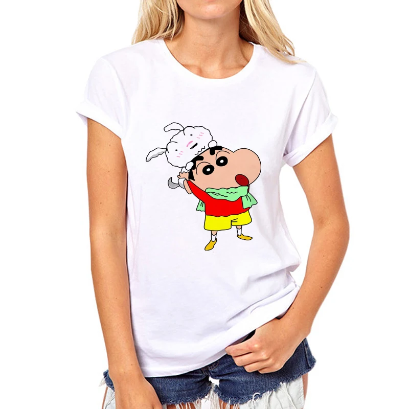 Забавные Crayon Shin Chan футболка с короткими рукавами модные мужские/женские