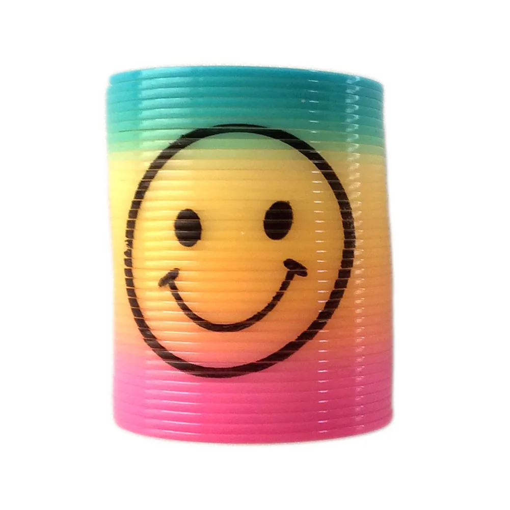 

Color Random Smile Face Protean Rainbow Circle Folding Plastic Spring Coil Children's Creative Magical Toys