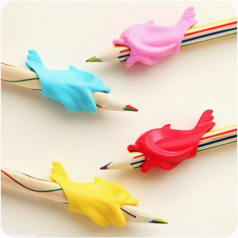 

3PCS Pencil Holding Practise Dolphin Fish Writing Posture Correction Device Silicone Hold a Pen Corrector for Children Students