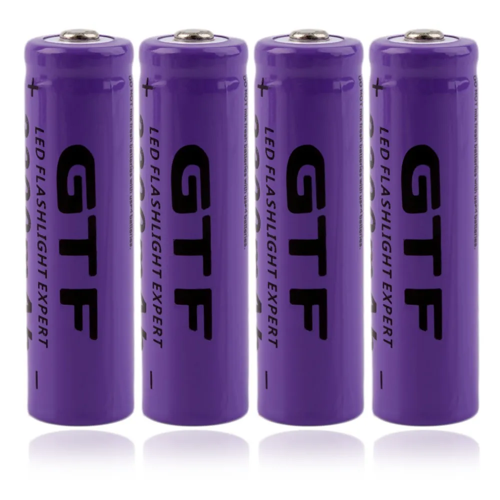 GTF 4 шт. 14500 3,7 в 2300 мАч литий-ионные аккумуляторы для фонарика+ ЕС США зарядное устройство Цвет Фиолетовый Прямая