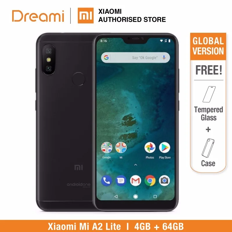Black Color Global Version Xiaomi Mi A2 Lite 64GB ROM 4GB RAM(Black Color only) Official Rom - Цвет: Black Color