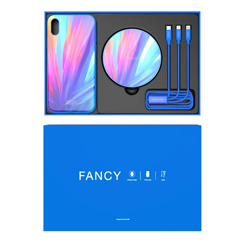  Gift Pack Nillkin Qi Wireless Charging Pad 3 in 1 USB Charging Cable Phone Case for iPhone XR/XS Fo - 4000223646595