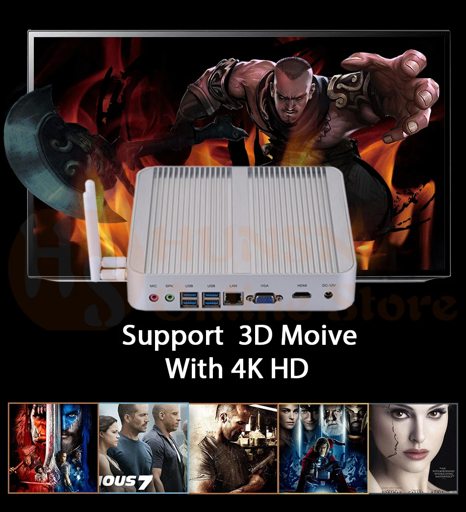 Fanless Mini PC I3 5005U I5 4200U I3 6006U I5 7200U HUNSN BM01 (11)