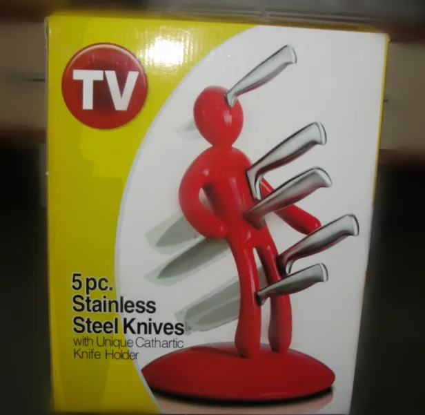 Novelty Kitchen Gifts Blocks Roll Rack Shelf Stand Creative Humanoid Stainless Steel Magnet Knife H - 1000006626470