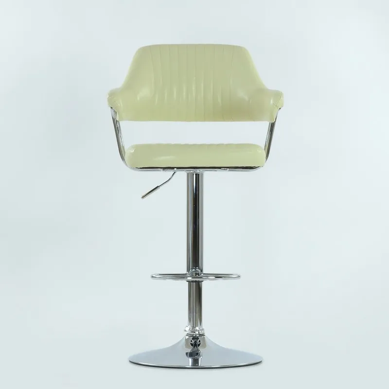 94533 Barneo N-152 эко-кожа кухонный барный стул с мягким сиденьем на газ-лифте кремовый стул высокий стул для барной стойки мебель для кухни кресло для нейл-бара в Казахстан по России