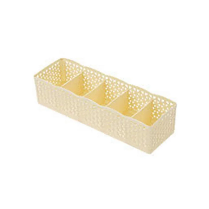 

Storage Box 5-grids Multi-function Plastic Drawer Organizer Tie Bra Socks Drawer Cosmetic Divider