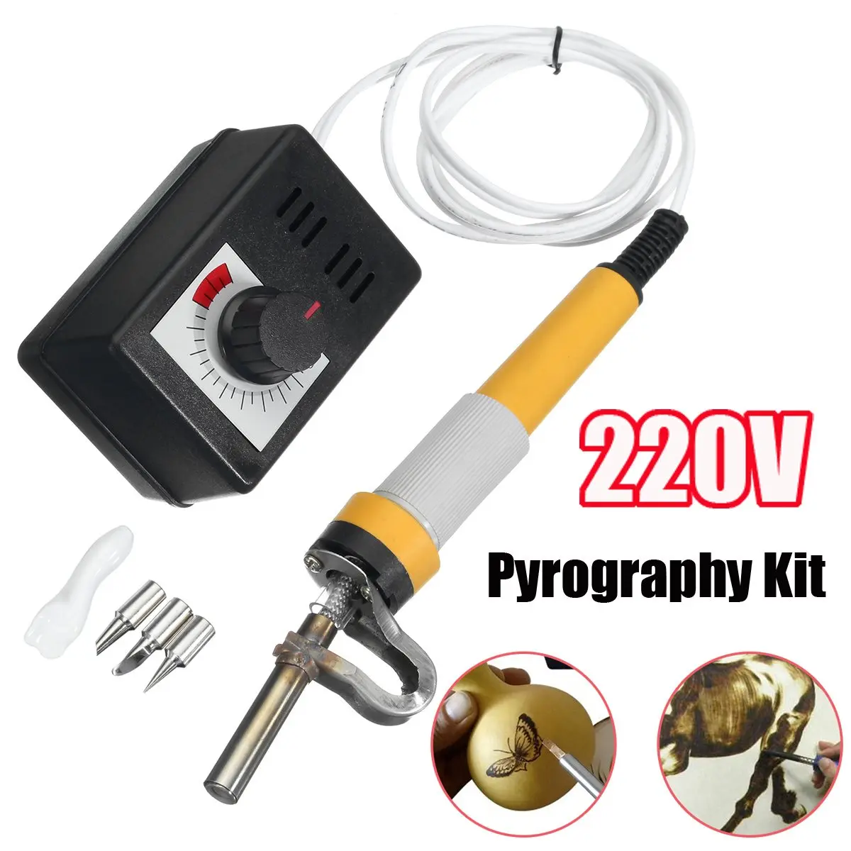 

70W AC 220V Electric Soldering Iron Pen Wood Burning Pyrography Tool Kit with Iron Tips for Welding Machine Working Tools