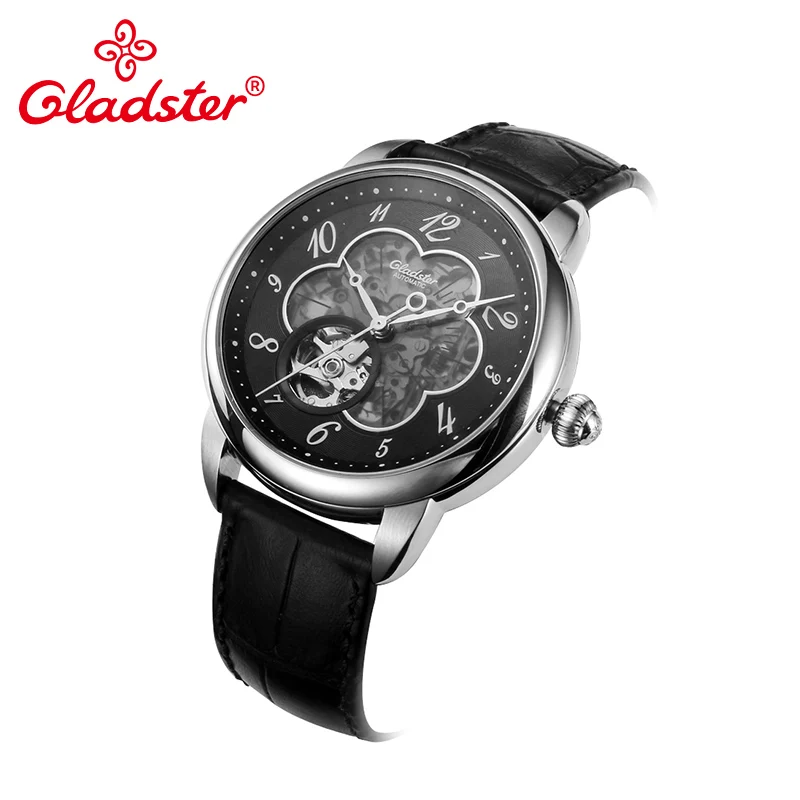 Gladster люксовый бренд Японский MIYOTA 8N24 модные автоматические механические мужские часы кожаный золотой наручные часы Скелет Мужские часы
