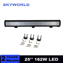 25 ”162 w Dois-Row Flood Ponto Combo Offroad Levou Barra de Luz de Condução lâmpada 12 v 24 v Luzes de Trabalho Trator Caminhões SUV ATV 4×4 4WD