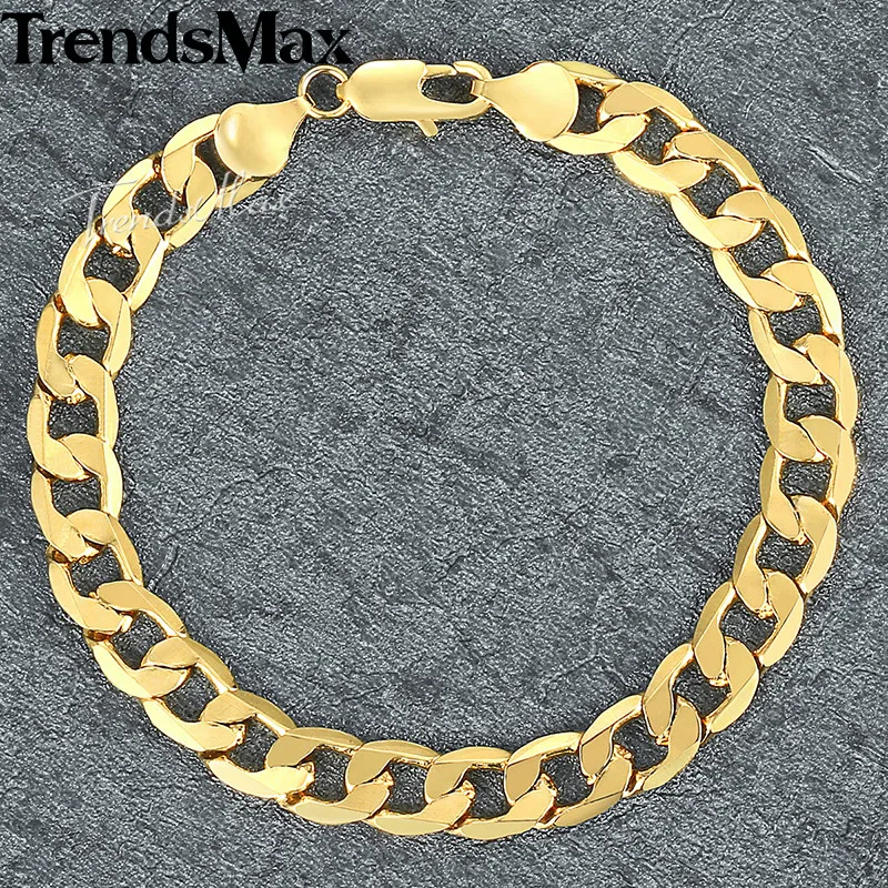 Trendsmax 8 мм 18 см 20 мужской браслет для женщин Снаряженная кубинская звено цепи