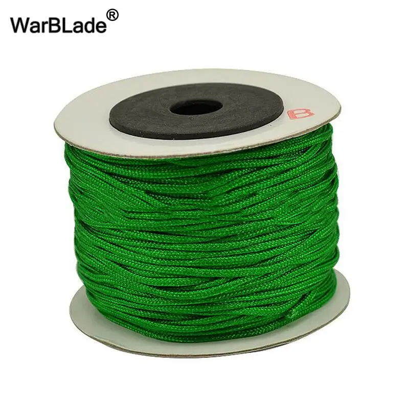 24 цвета 100 м 0,8 мм 1 мм 1,5 мм 2 мм хлопковый шнур нейлоновый шнур нить для самостоятельного изготовления ювелирных изделий кисточки вышивка бисером плетеный браслет - Цвет: Grass green