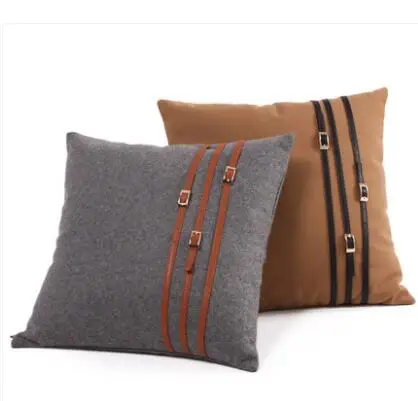 

Solid grey/brown back cushion cover for throw pillow case sofa lumbar pillow cover