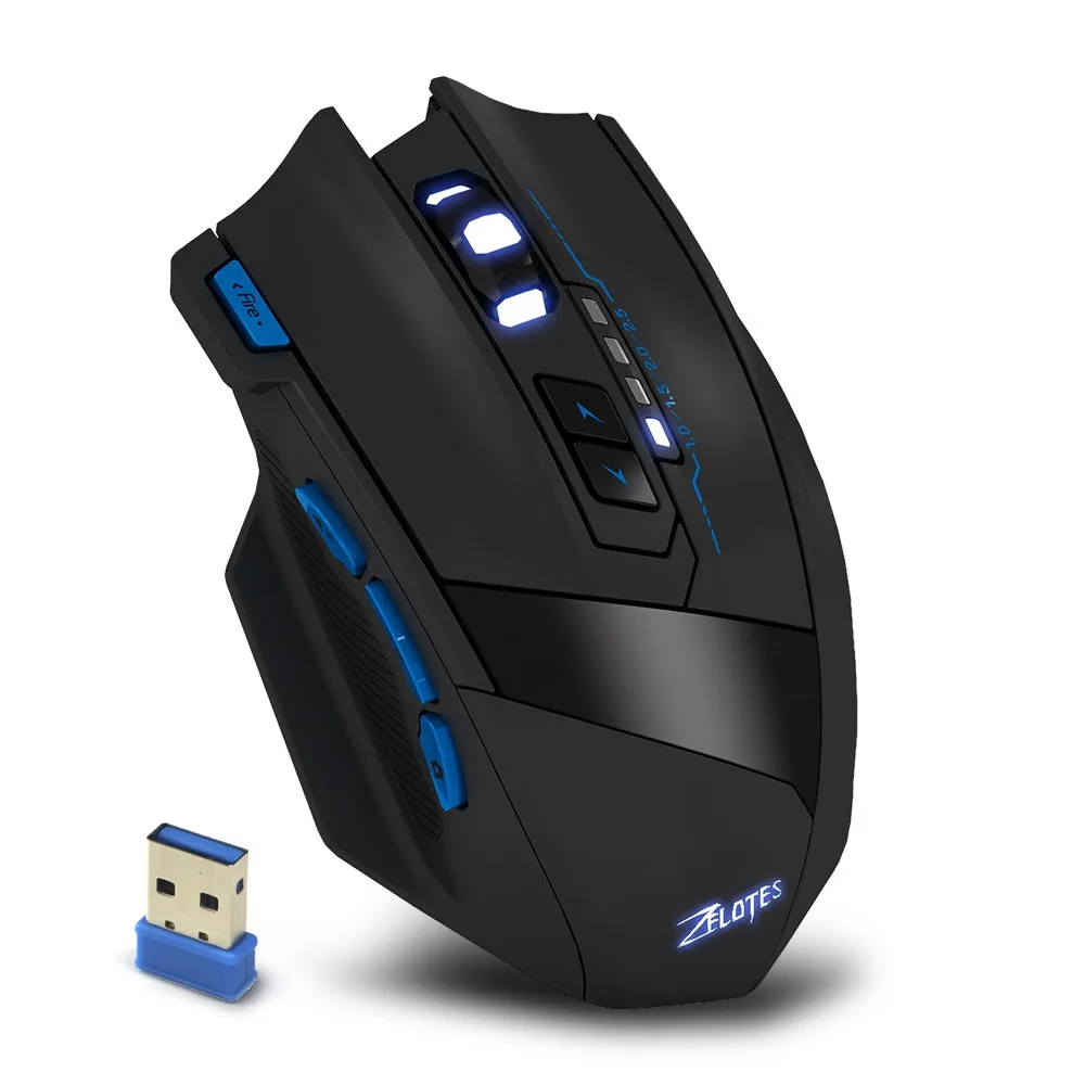 

ZELOTES F-15 Dual-mode Gaming Mouse 2500DPI Wireless Adjustable DPI Optical USB Mouse Ergonomic Mice wireless