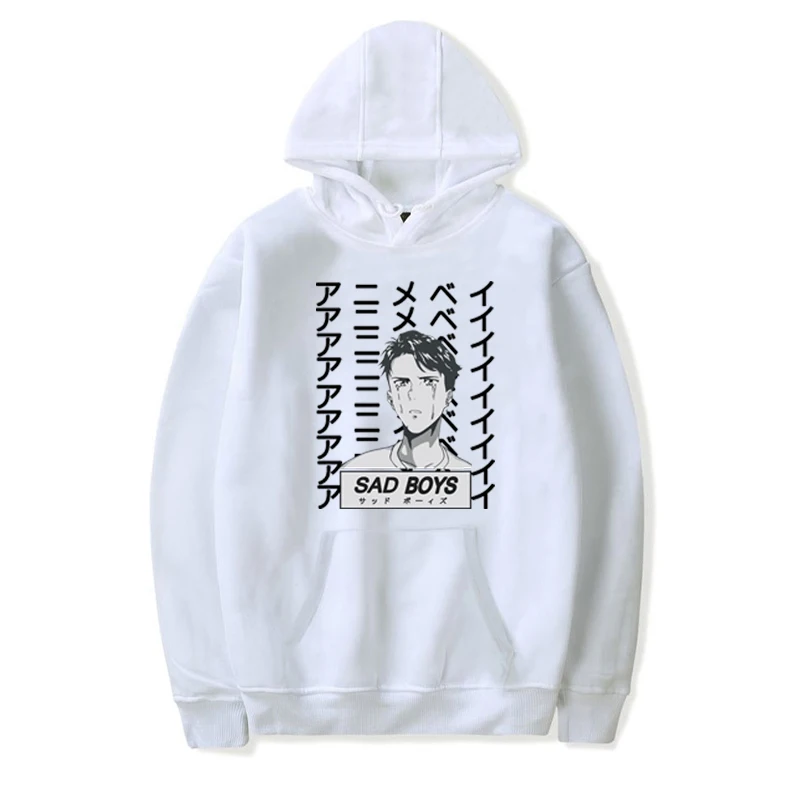 hoodie-white Лидер продаж, модная толстовка с капюшоном в стиле ретро, японского аниме, мужские Забавные топы, Харадзюку, уличная одежда - Цвет: hoodie-white