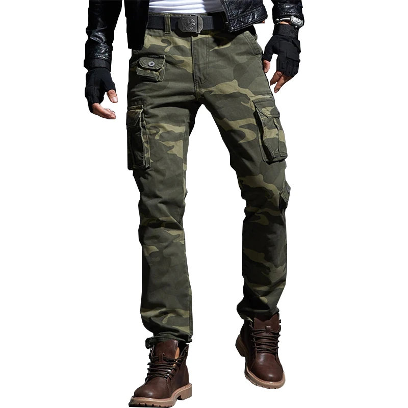Men's Military Army Combat Trousers Tactical Cotton Work Camo Cargo Long Pants
