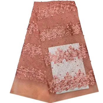 

New Arrivals 2018 beads Net Lace Fabric For Wedding Dress Hot Sale African French Beaded Lace Fabric HJ928-1