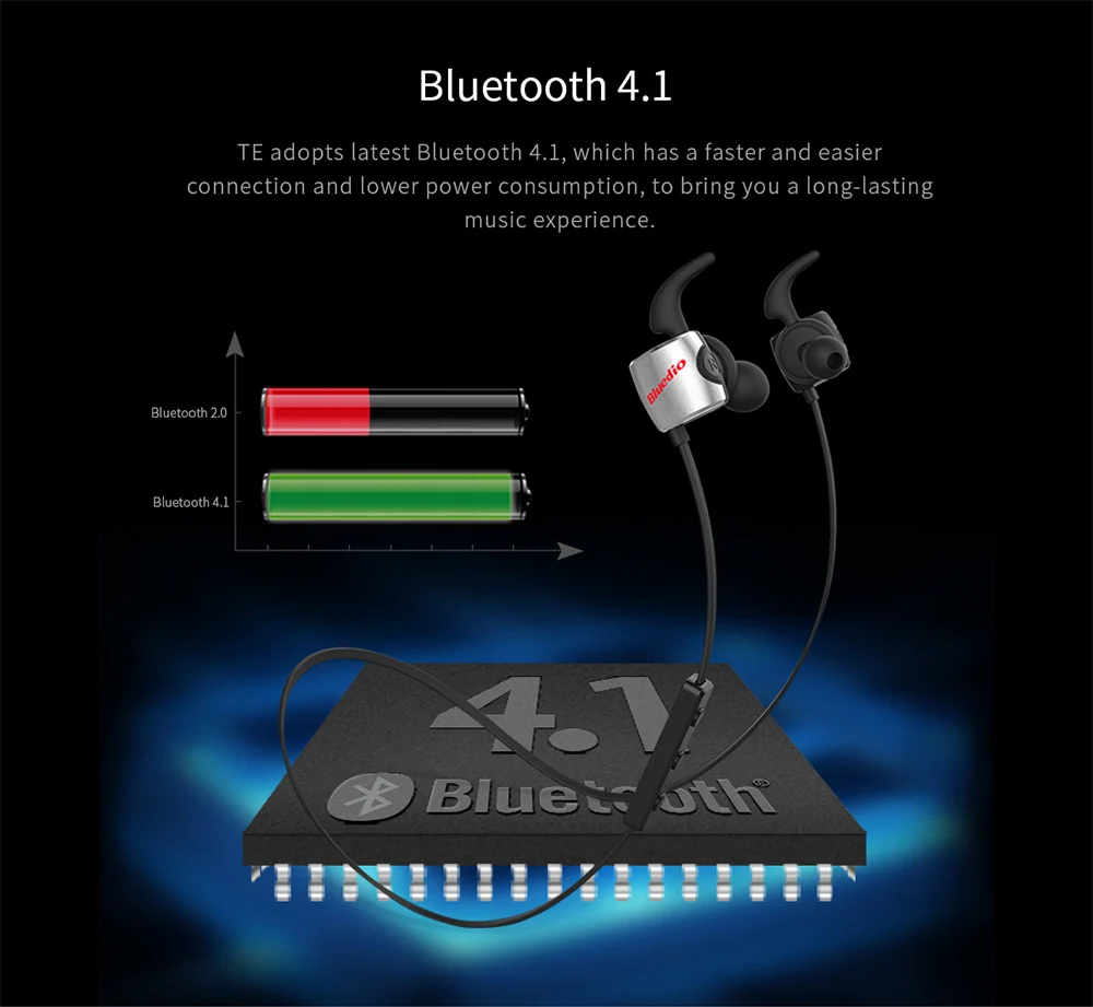 Bluedio TE Спортивная bluetooth-гарнитура/беспроводные наушники-вкладыши с микрофоном Влагозащищенные bluetooth-наушники