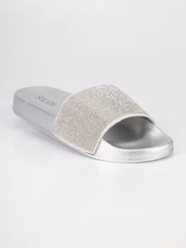 

Solada rubber Slippers rhinestone-Silver
