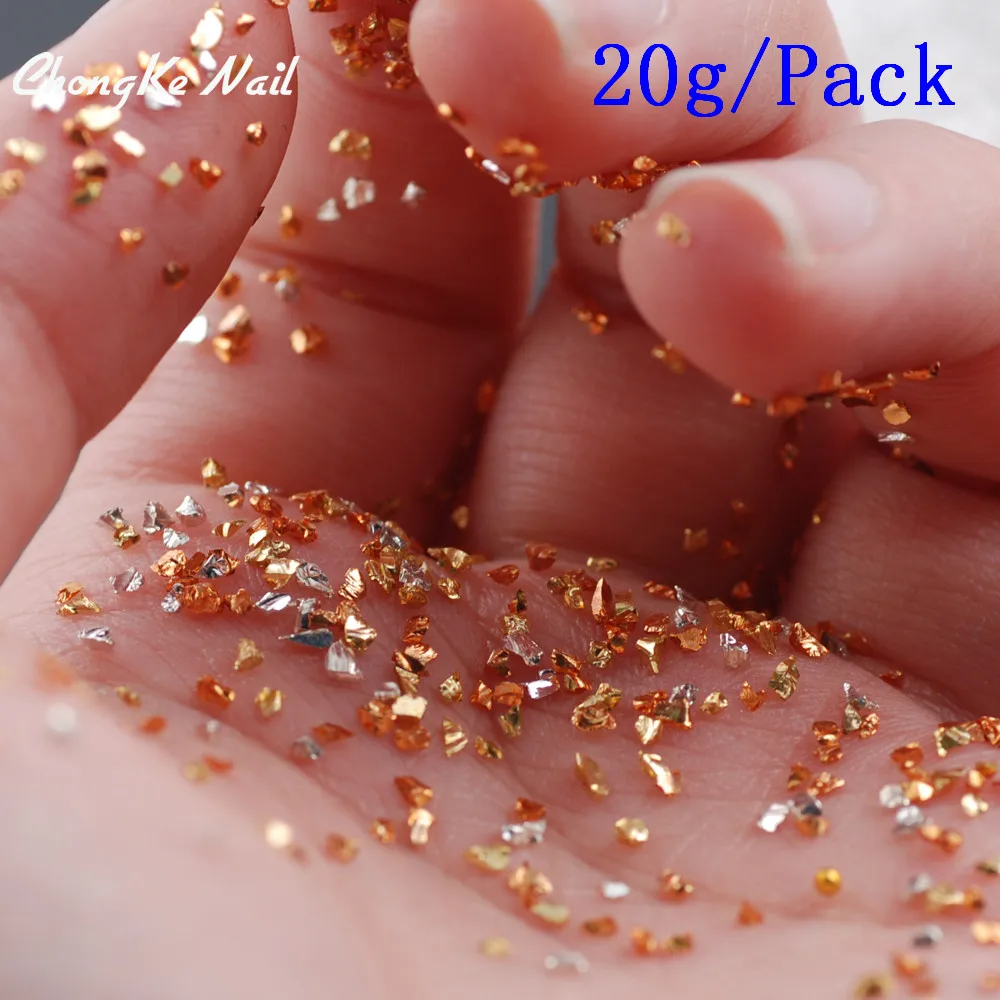 

15 Color Small Gravel New 20g Broken Glass Rhinestone Shiny Irregular Colored Glass Special 3D Nail Decoration Nail Products