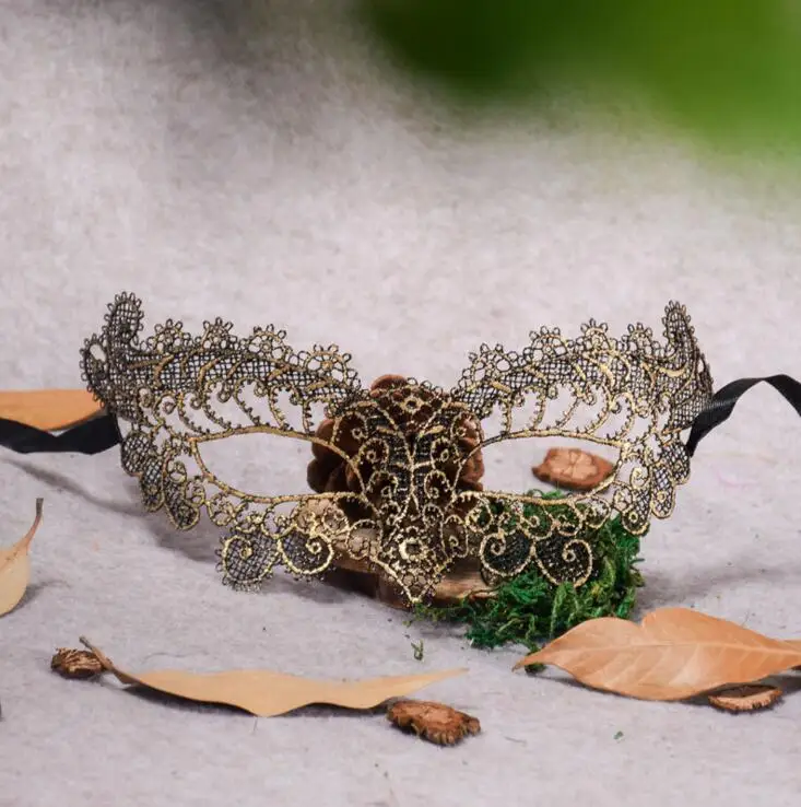 

TECHOME Hollow Face Mask Color Plating Lace Fun Sexy Female Mask Parties Masquerade Bar Mask