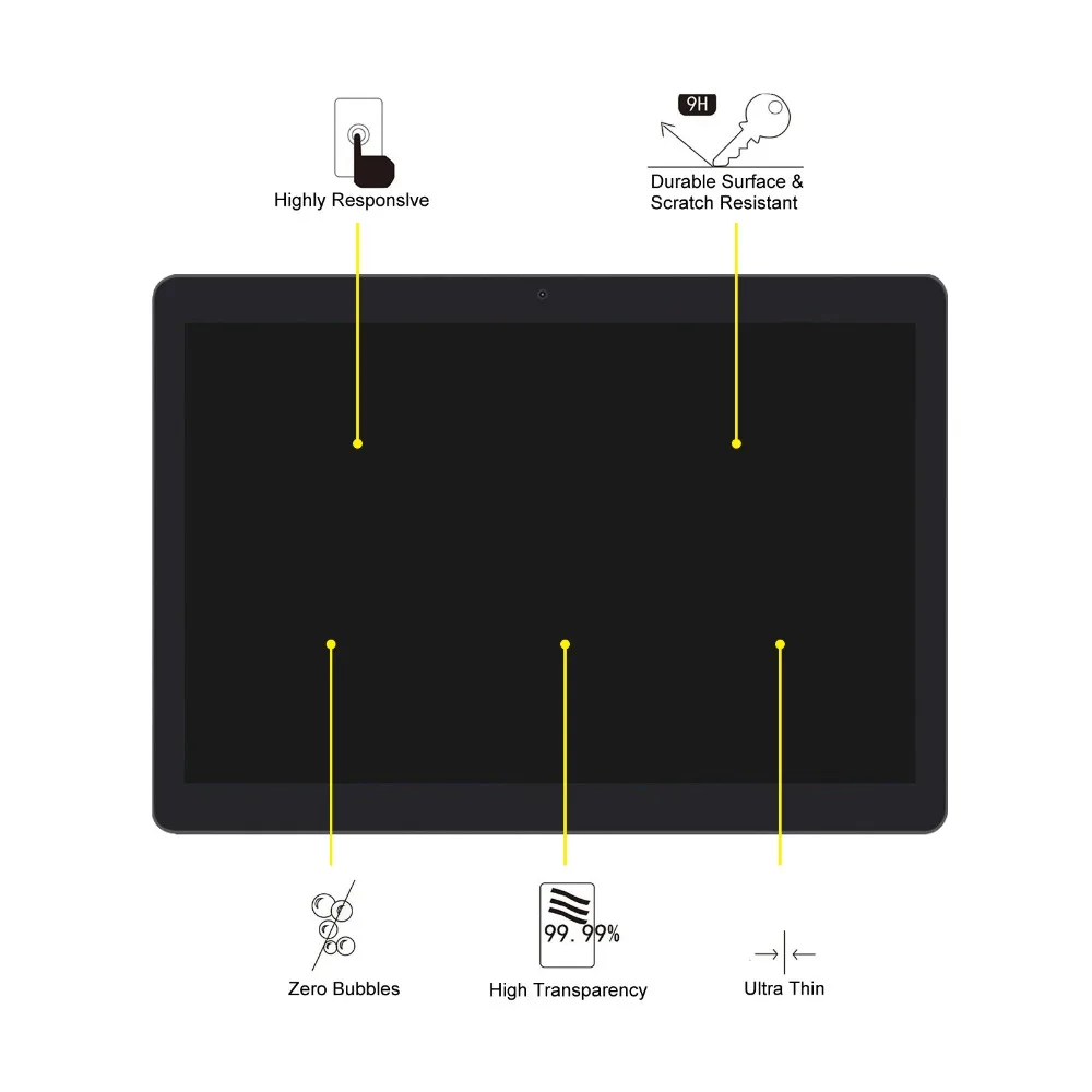 Transwon 2 шт закаленное Стекло Экран протектор для Yuntab K107 K17, BENEVE 10,1, lonwalk K800, CARBAYTA S109, BOBARRY 10,1