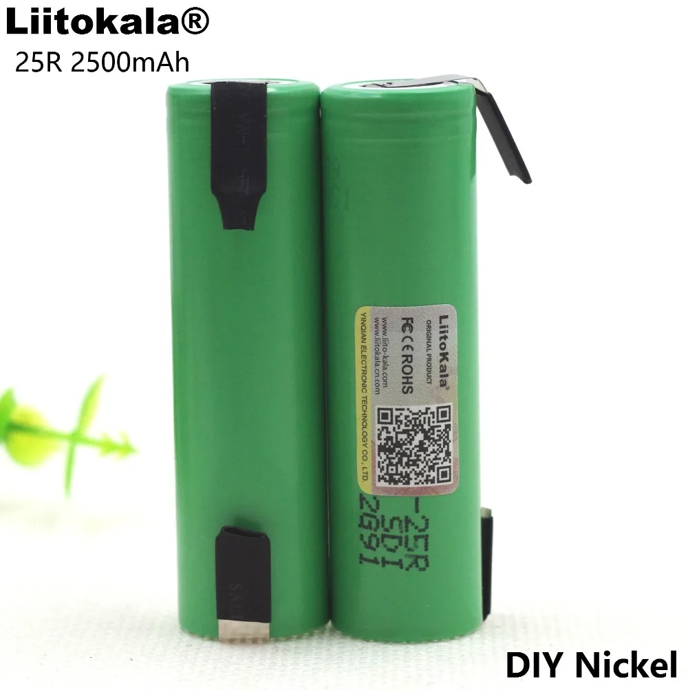 Liitokala новые оригинальные 18650 2500mAh батареи INR1865025R 3,6 V разряда 20A выделенная батарея питания+ DIY никелевый лист