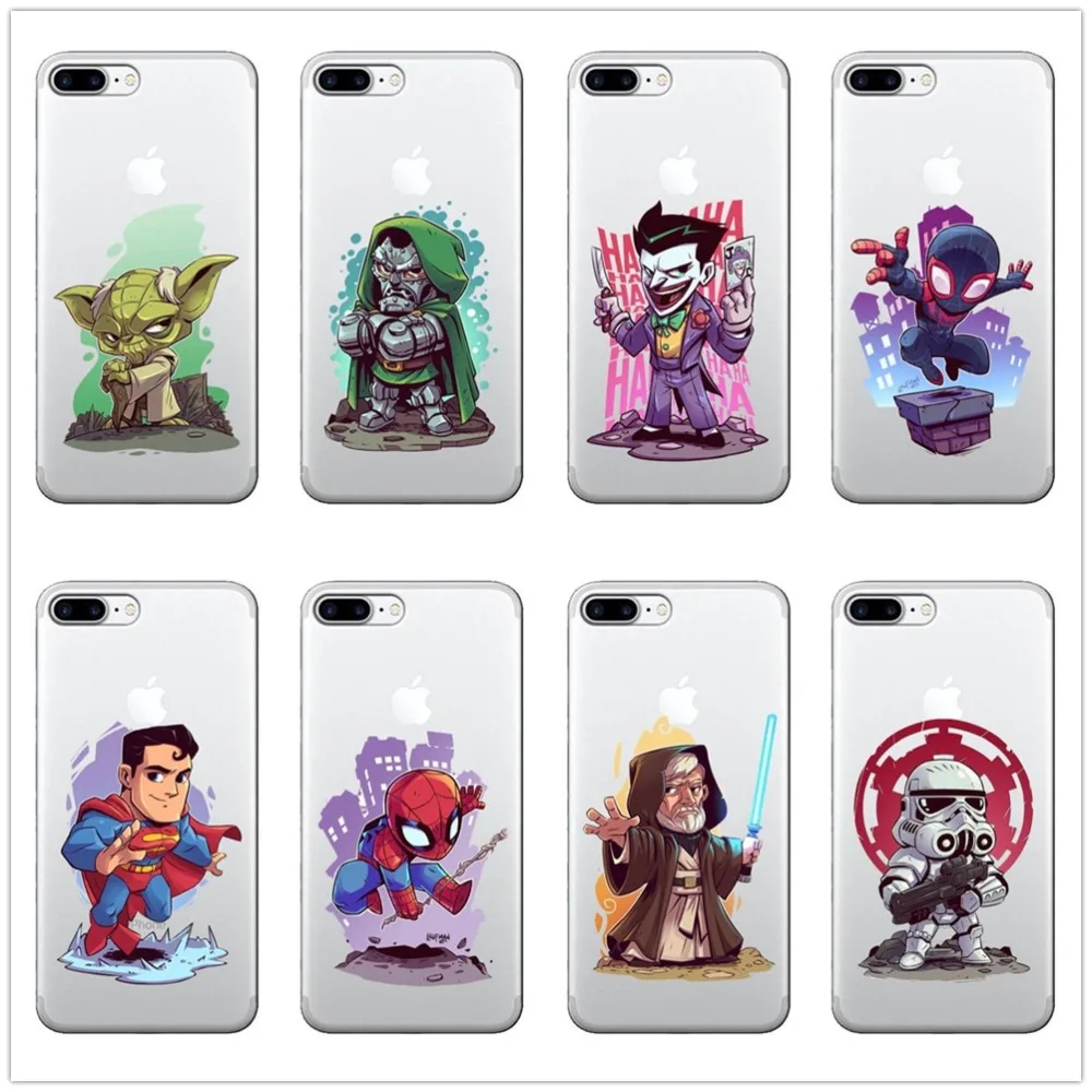 

Joker Nightwing Robin SuperGirl Superman Wonder Woman Clear TPU Case Cover for iPhone 5 5s SE 6 6s 7 8 Plus X XR XSMAX