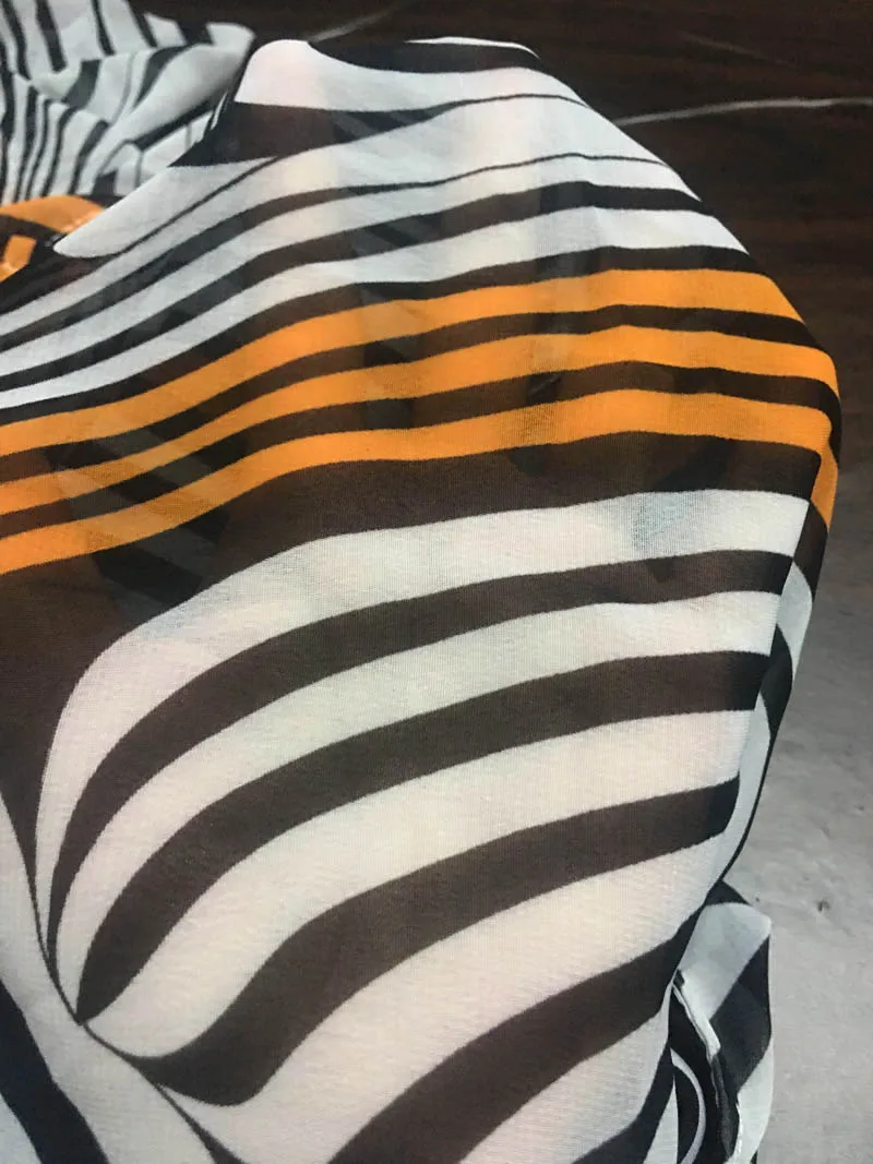 Fitshinling Big sizes chiffon beach cover up striped batwing sleeve kimono swimwear long cardigan summer swimsuits outerwear hot