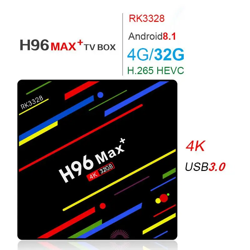 H96 MAX + Android 8 1 ТВ коробка 4 ГБ RAM32GB Max Встроенная память RK3328 Wi-Fi Декодер каналов
