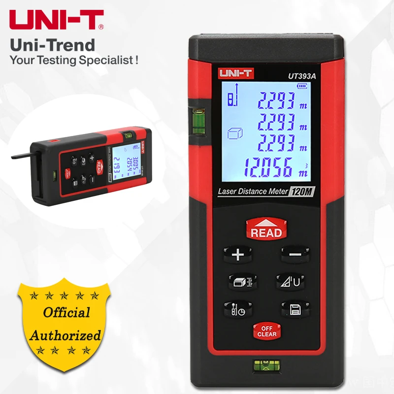 

UNI-T UT393A/UT393B Laser Distance Meter; 120M/150M Infrared Measuring Instrument/Electronic Ruler, Data Storage, Auto Power Off