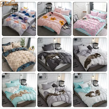 

2019 New 3/4 pcs Bedding Set Adult Kids Child Soft Cotton Big Size Double King Queen Full Duvet Cover Bed Linen 200x230 220x240