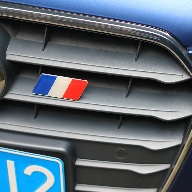 

Car Styling France Flag Car Front Grill Emblem Sticker Grille Badge for Peugeot 207 301 307 308 408 508 3008 Citroen C4 C5 C2 DS