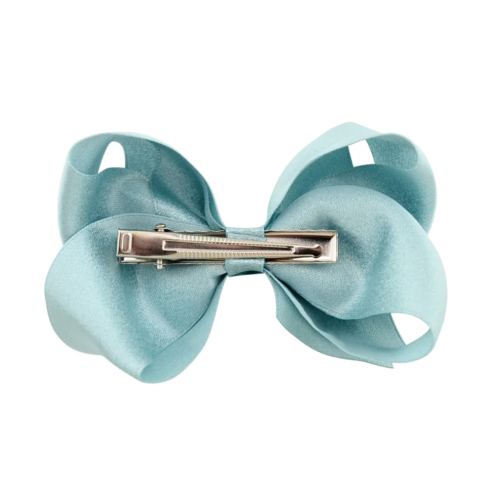 Retail 12 color 4 Inch Boutique New hair bows Solid Ribbon Bowknot Handmade DIY Hair Accessories With Alligator Clip 757