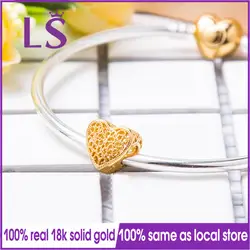 LS 2018 новый 100% Real Gold Filled с романтикой Шарм Fit оригинальный Браслеты Pulseira энкантос бисер DIY Jewelry подарки N