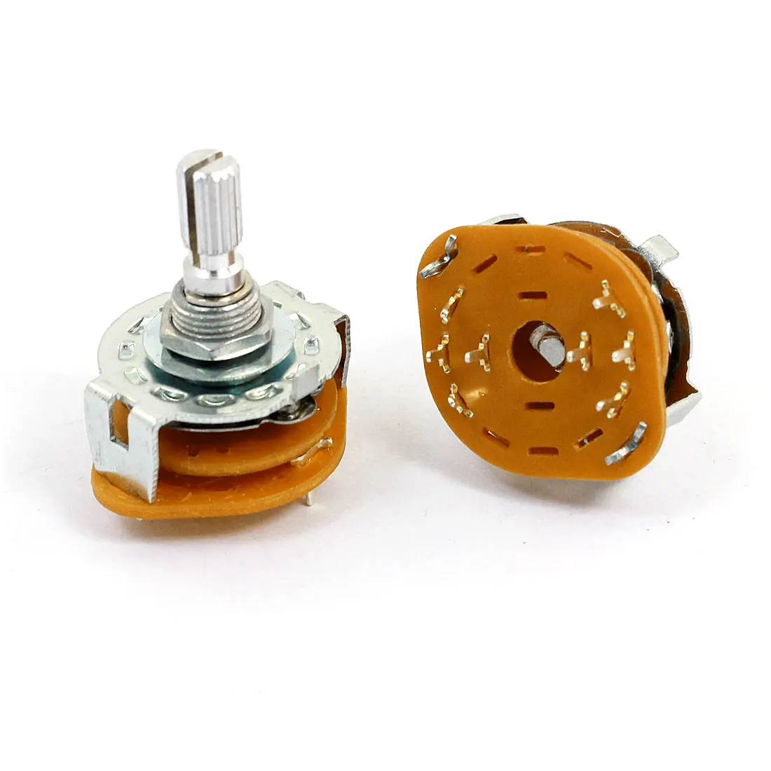 

UXCELL 2 Pcs 2P3t 2 Pole 3 Position 6Mm Knurled Shaft Dia Band Selector Rotary Switch