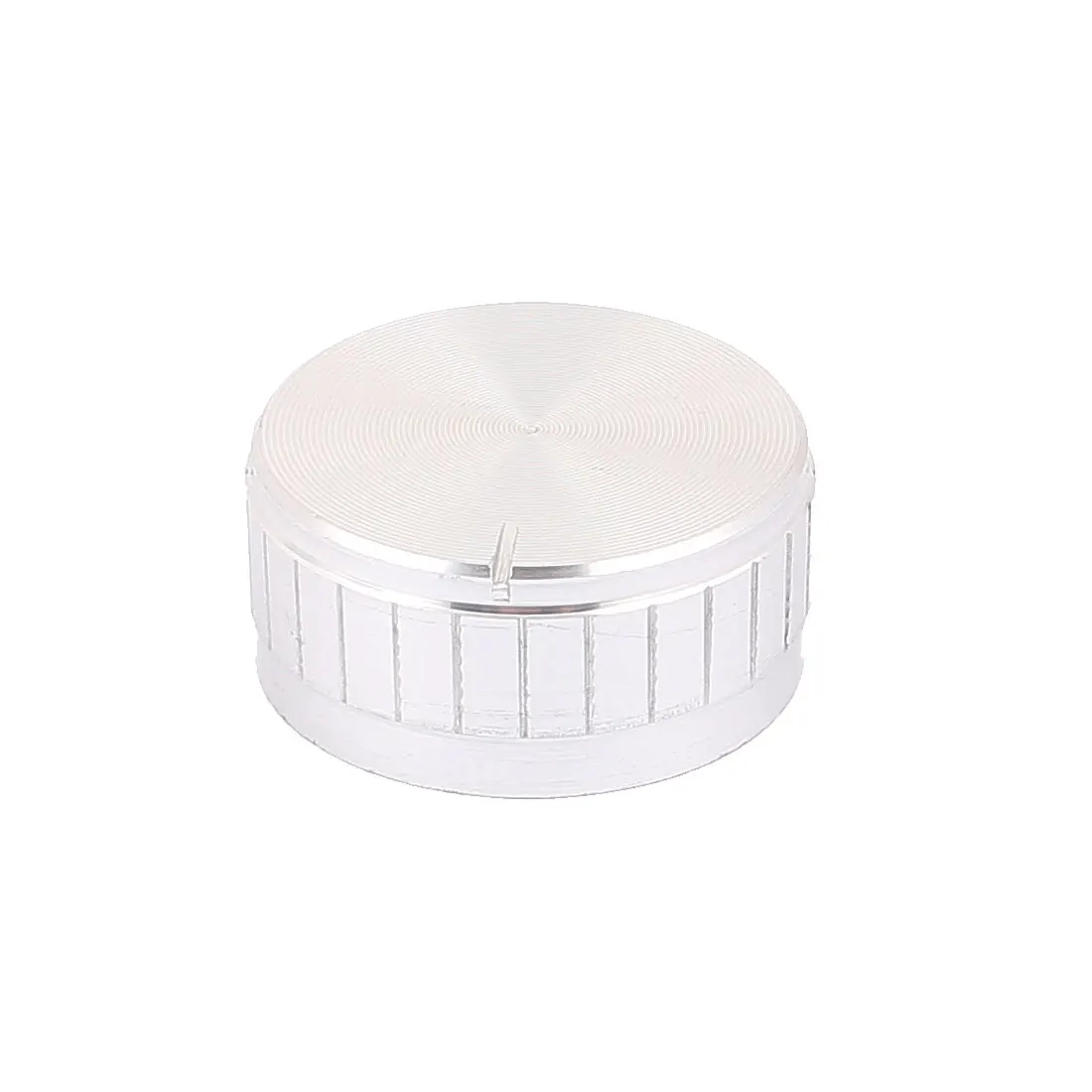 

40Mm X 6Mm Aluminium Alloy Potentiometer Control Knob Volume Cap Knurled Button Silver Tone