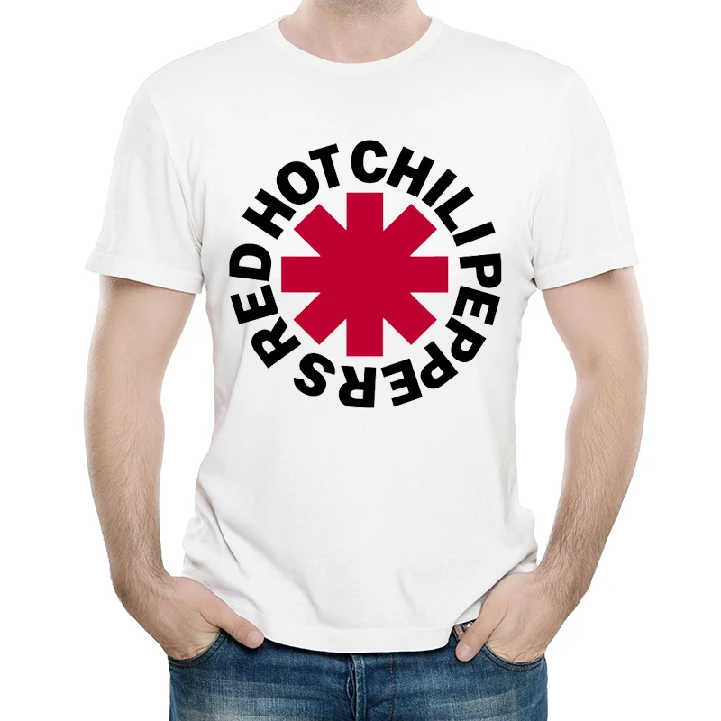 

RHCP T Shirt White Color Mens Fashion Print Short Sleeve Red hot Chili Peppers T-shirt Tops Tees tshirt Band T-shirt