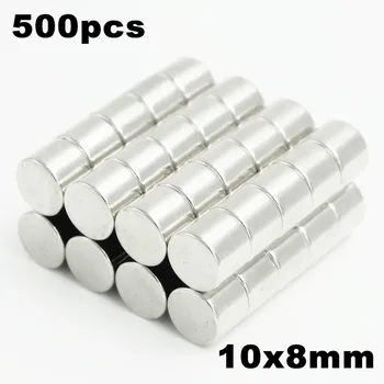 

500pcs 10x8mm Super Powerful Strong Bulk Small Round NdFeB Neodymium Disc Magnets Dia 10mm x 8mm N35 Rare Earth NdFeB Magnet