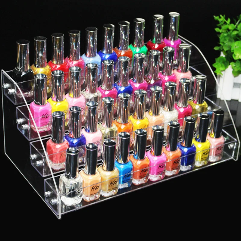 New Clear 4 Layers Nail Polish Rack Makeup Storage Shelf Lipstick